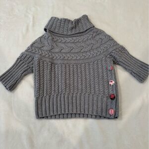 Matilda Jane Gray Cable Knit Turtleneck Crop Sweater
